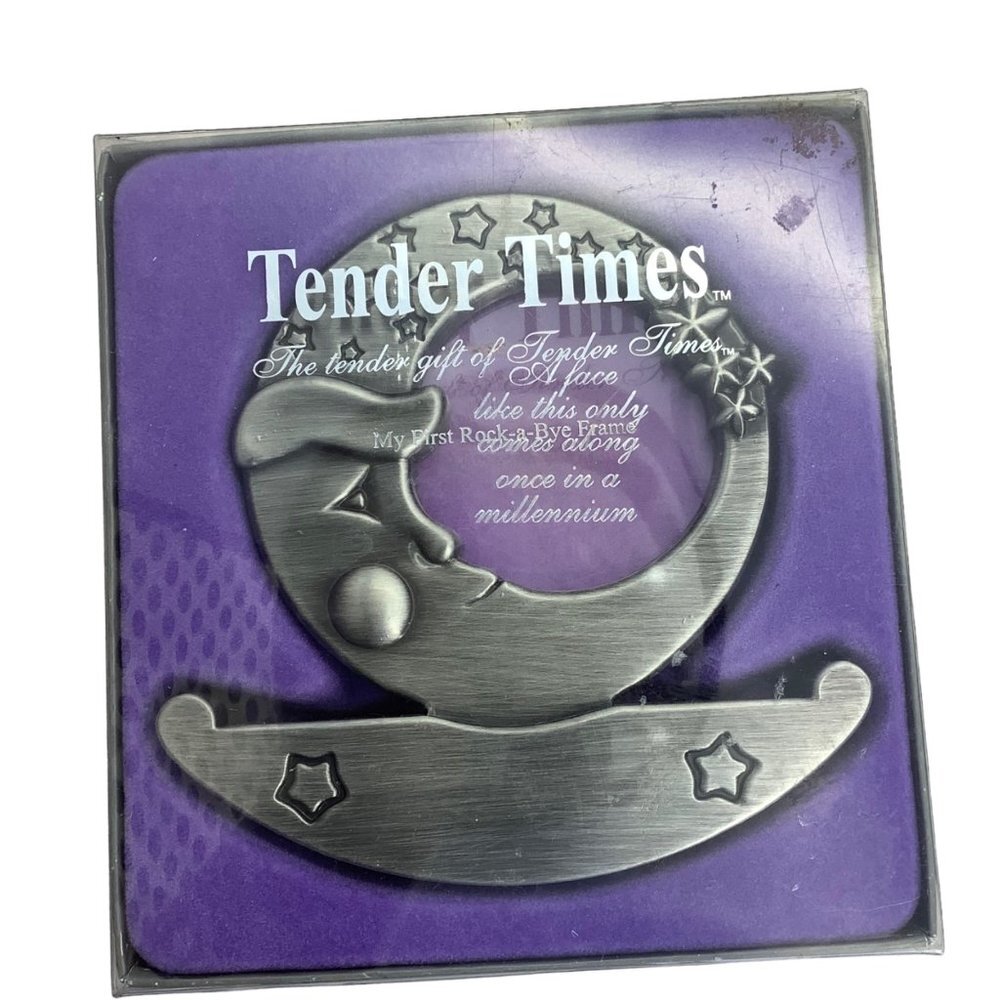 Vtg Tender Times My First Rock A Bye Frame Rocking‎ Horse Baby Rocks Pewter NIB